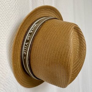NICE COLLECTIVE Straw Fedora Hat in Khaki